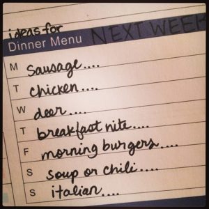 Homeschool Mom Menu