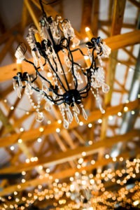Bridal Barn Chandelier via Sprittibee Photography