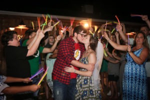Glowstick Wedding Exit via Sprittibee Photography