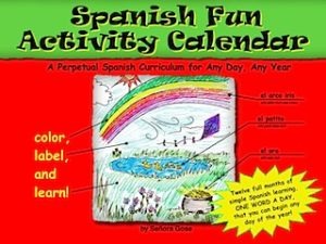 spanish fun activity calendar