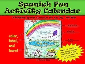 spanish fun activity calendar